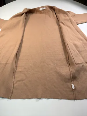 Lightweight Cream Open-Front Long Cardigan with Pockets NWOT thumbnail 5