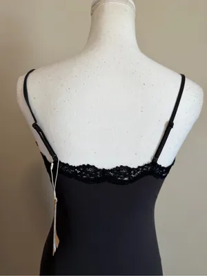 NWT Skims fits everybody long lace slip dress size large in onyx thumbnail 9