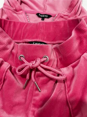 Bebe Pink Velour Tracksuit Size Small Pink Taffy Plush Zip Up Set Jacket & Pants thumbnail 12