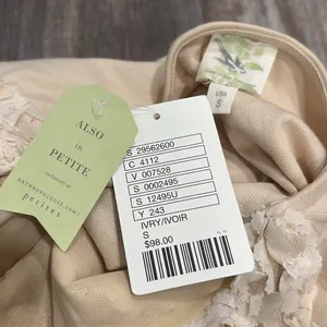 ANTHROPOLOGIE Textured Chiffon Rose Ivory Short Sleeve Top Small NEW - flawed thumbnail 7