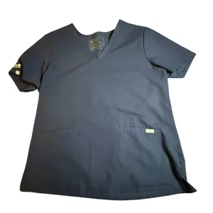 FIGS Technical Collection Casma Navy Blue Scrub Top AYA HEALTHCARE V-Neck Size L thumbnail 1