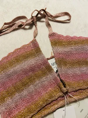 MISA Los Angeles Blanca Tie Halter Top thumbnail 3
