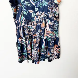 [Lulu's] Positively Adorable Navy Scarf Print Satin Tiered Bustier Romper NWT XL thumbnail 7