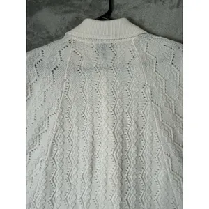 Vintage Crochet Knit Cape Poncho Button Front Cottagecore Coquette Grannycore XL thumbnail 4