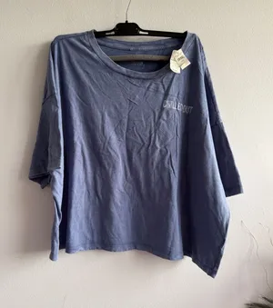 Aerie Womens XL Blue Chilled Out Graphic Cropped Boxy T-Shirt‎ Relaxed Fit NEW thumbnail 1