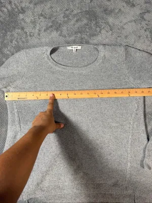 Madewell Size Medium Gray Cotton Blend Crewneck Knit Sweater Pullover Minimalist thumbnail 7