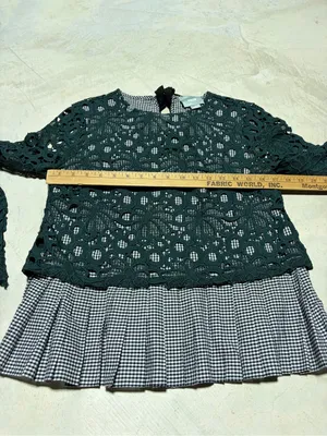 Anthropologie Maeve Gabriella Lace Overlay Peplum Top Dark Green small thumbnail 8