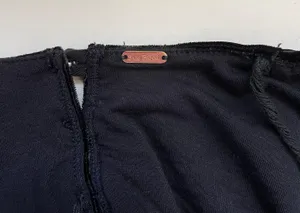 Revolve Black Velvet Cowl Neck Button Back Cropped Top thumbnail 11
