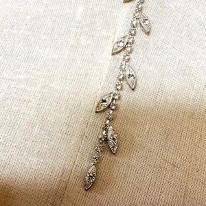 Rhinestone lariat vintage necklace thumbnail 4