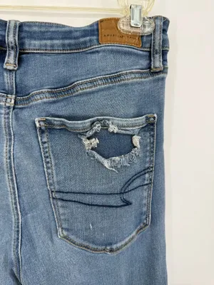American Eagle Women Distressed High Rise Next Level Stretch Jeans 6 Regular thumbnail 5
