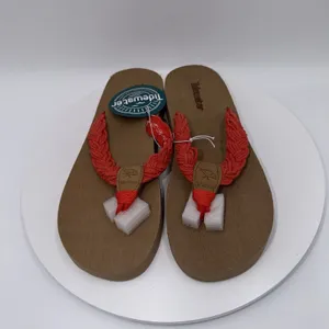 NWOB Tidewater Harbor Hot Coral Flip Flops Arch Support Comfort Sandals Size 9 thumbnail 3