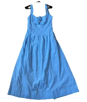 Petal And Pup Blue Maxi Dress Womens M Fit Flare Sleeveless Cottagecore Coquette thumbnail 1