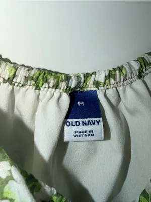 Old Navy Green Floral Ruffle Strap Tank thumbnail 3