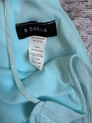 B Darlin Light Aqua Spaghetti-Strap Dress thumbnail 3