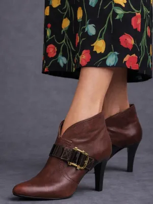 French Connection Leather Women's Brown Ankle Boots Size 40 9US thumbnail 2