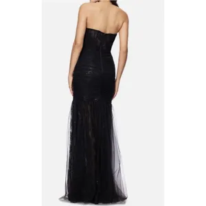 Betsy & Adam Women's Black Sequined Lace Corset Gown Dress Size 8 Sweatheart thumbnail 10