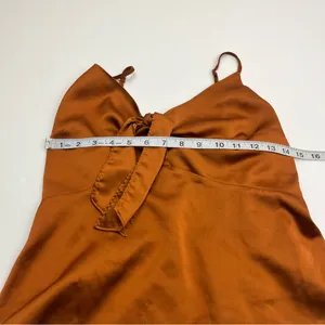 Abercrombie‎ & Fitch Satin Tie-Front Camisole Brown Womens Size Large Y2K *FLAWS thumbnail 12