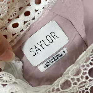NEW Saylor Luka Mini Dress Women's Size Small White Floral Lace High Neck Lilac thumbnail 10