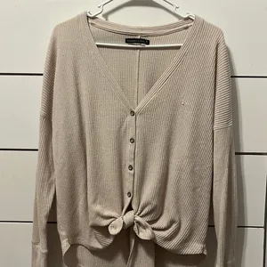 Abercrombie Cream Button Down Sweater thumbnail 2