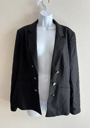 Sanctuary Black Double Breasted Blazer Women’s XL Gold Button Ponte‎ thumbnail 1