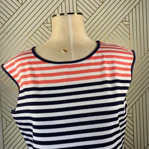Draper James Stripe Ponte‎ A-Line Dress Navy Coral thumbnail 4
