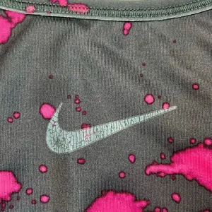 Nike Dri-FIT Black Neon Pink Splatter Racerback Sports Bra Swoosh thumbnail 2
