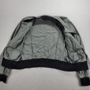 Sanctuary Womens Jacket Size M Olive Green Zip Up Military Twill Bomber Crop thumbnail 9