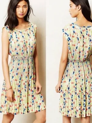 Anthropologie Yoana Baraschi Meadowlight Floral Pleated Dress thumbnail 2