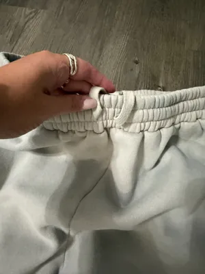 White Crow White Fox Boutique light gray sweatpants with blue logo thumbnail 4