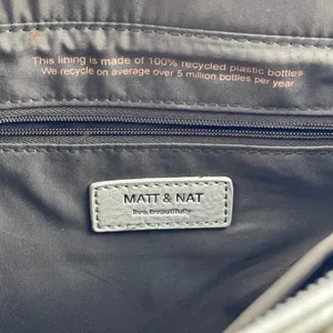 Matt & Nat Gray Pebbled Laptop Zip Crossbody Tote Shopper Messenger Handbag OS thumbnail 5