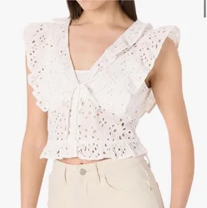 NWT The Drop Margo Tie Sleeveless White Eyelet Top Size XL thumbnail 1