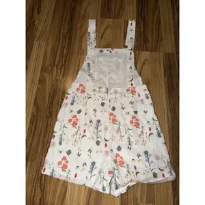 Cider XS Floral Corduroy Romper Cream Overalls Short thumbnail 2