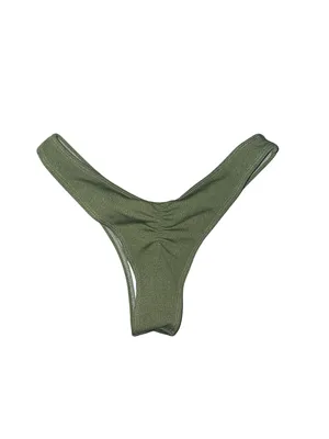 Zaful Army Green Ribbed Ruffle Bikini Set thumbnail 6
