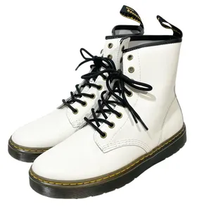 Dr. Martens Women's Size 10 Zavala Combat Boots White Leather 8 Eyelet Lace Up‎ thumbnail 1