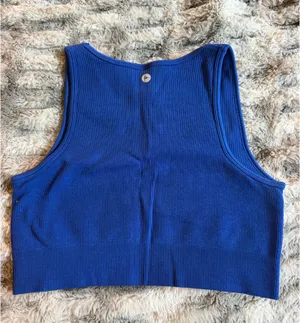 90 Degrees by Reflex Seamless Raya Crop Tank - Blue M thumbnail 2