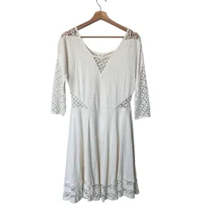 Free People To the Point Dress M White Lace Mini thumbnail 2
