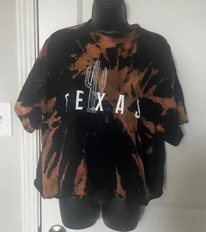 Eko Deko Texas Cactus Bleach Dye Crop‎ Top Shirt XL thumbnail 1