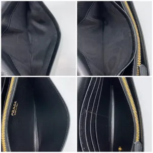 Prada Black saffiano leather Wallet and Card Holder Set W/box thumbnail 6