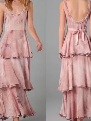 Free People New Romantics Boho Maxi Tie Dye Dress thumbnail 2