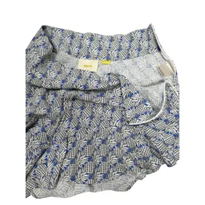 Maeve Anthropologie Pineapple Print Ruffle‎ Hem Shorts Blue White Women Size 0 thumbnail 4