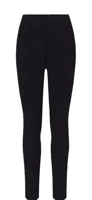 Skims Women's XS Cozy Knit Teddy Sherpa Tie Waist Leggings in Onyx thumbnail 1
