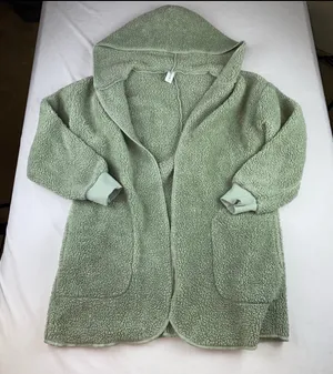 Fuzzy sweater cardigan Green thumbnail 3