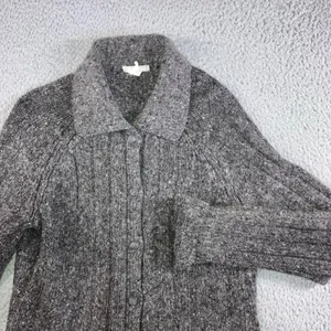 J. Crew Cardigan Sweater Women Medium Gray Wool Blend‎ Button Knit Mid Length thumbnail 8