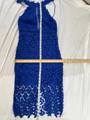 Bardot Gemma Cobalt Blue Lace Halter Midi Dress Size 6 thumbnail 9