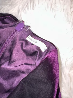 NEW House Of CB Dahna Corset Long Sleeve Purple Velvet Dress Sz XS thumbnail 7