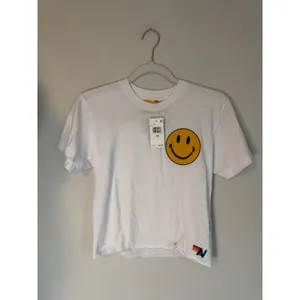 Aviator Nation Smiley Tee Short Sleeve T-shirt Yellow White Size XS $83 thumbnail 3