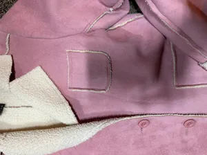 Y2k Soft pink warm suede jacket thumbnail 5