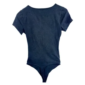 Abercrombie & Fitch Black Ruched Wrap V-Neck Short Sleeve Bodysuit Womens Size M thumbnail 2