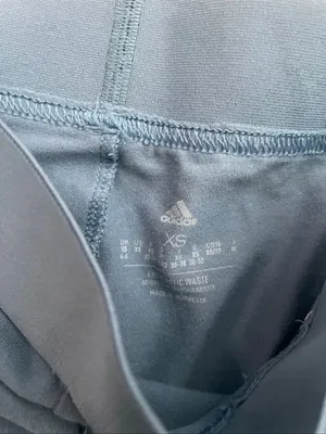adidas Navy Blue Bike Shorts with Light Blue Stripes thumbnail 2