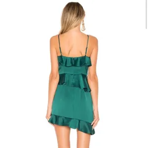 NWOT NBD Revolve Soozie Mini Dress Emerald Green Satin Small thumbnail 2